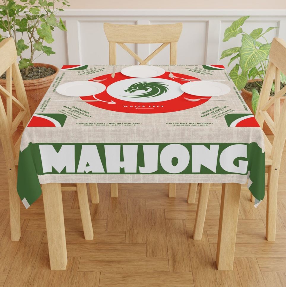 Elegant Mahjong Tablecloth - Perfect for Chinese and American Mahjong Players
