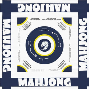 Blue/Yellow Design With Instructions-easy-to-follow mah-jong tablecloth