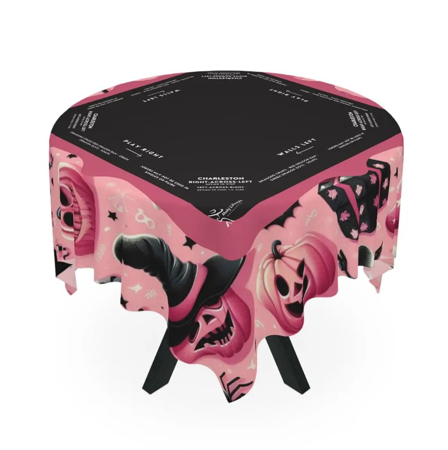 Halloween Mahjong Instructional Tablecloth - Perfect for Events, Mahjong Games, and Halloween Parties