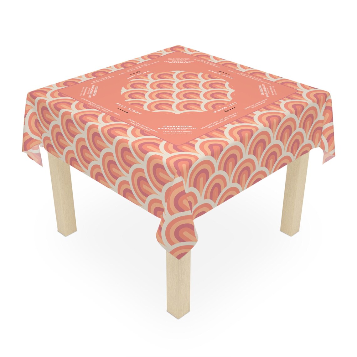 Peach Design Mahjong Tablecloth - Perfect for Mahjong Enthusiasts and Game Nights
