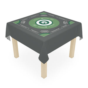 Elegant Grey and Green Mahjong Tablecloth - Premium Quality