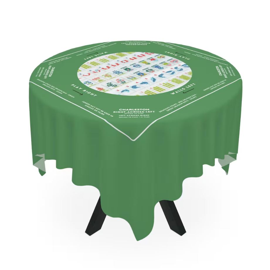 Unique Green Mahjong Tablecloth - Perfect for Mahjong Enthusiasts, Teams, and Lovers - High-Quality Fabric