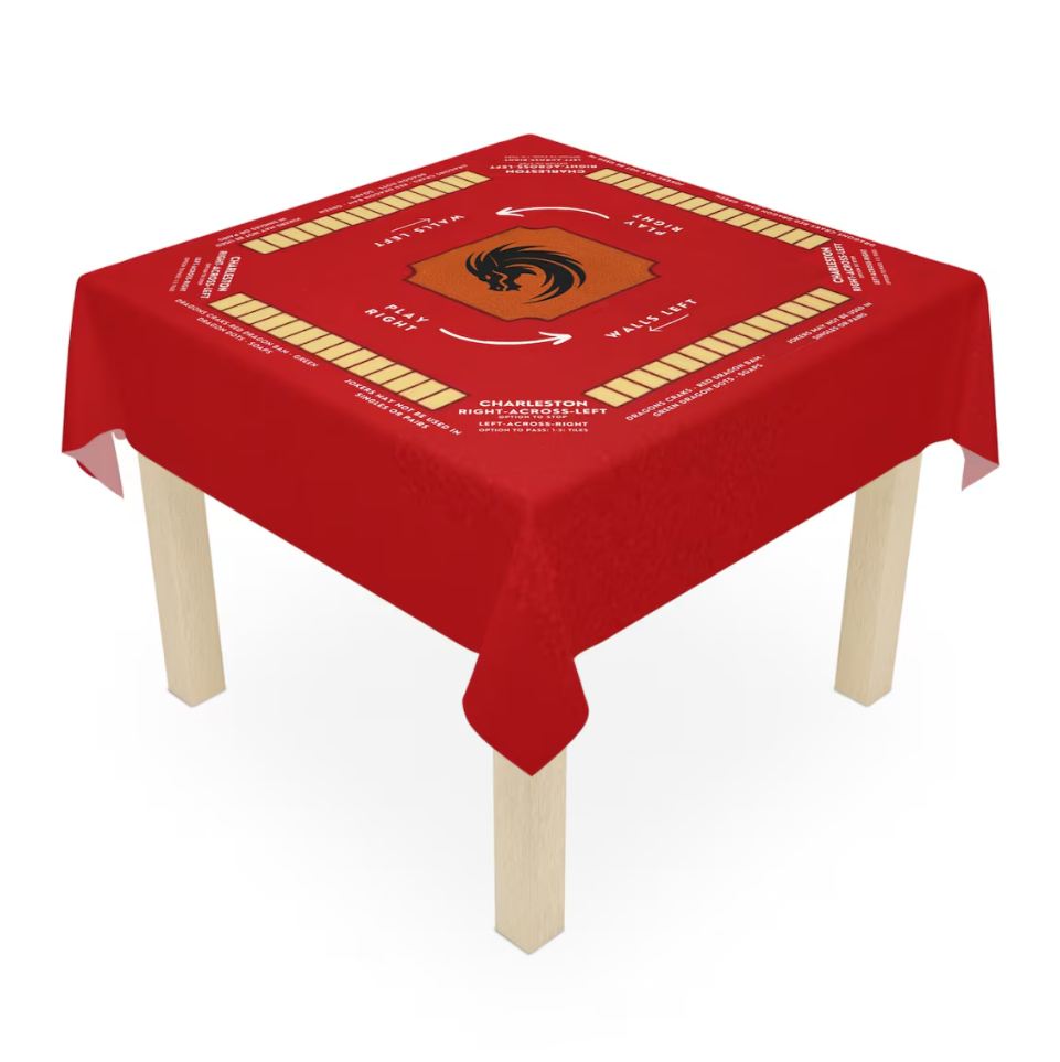 Mahjong Mat, Mahjong Rules and Instruction Tablecloth | mahjong board | 55.1 x 55.1 Size