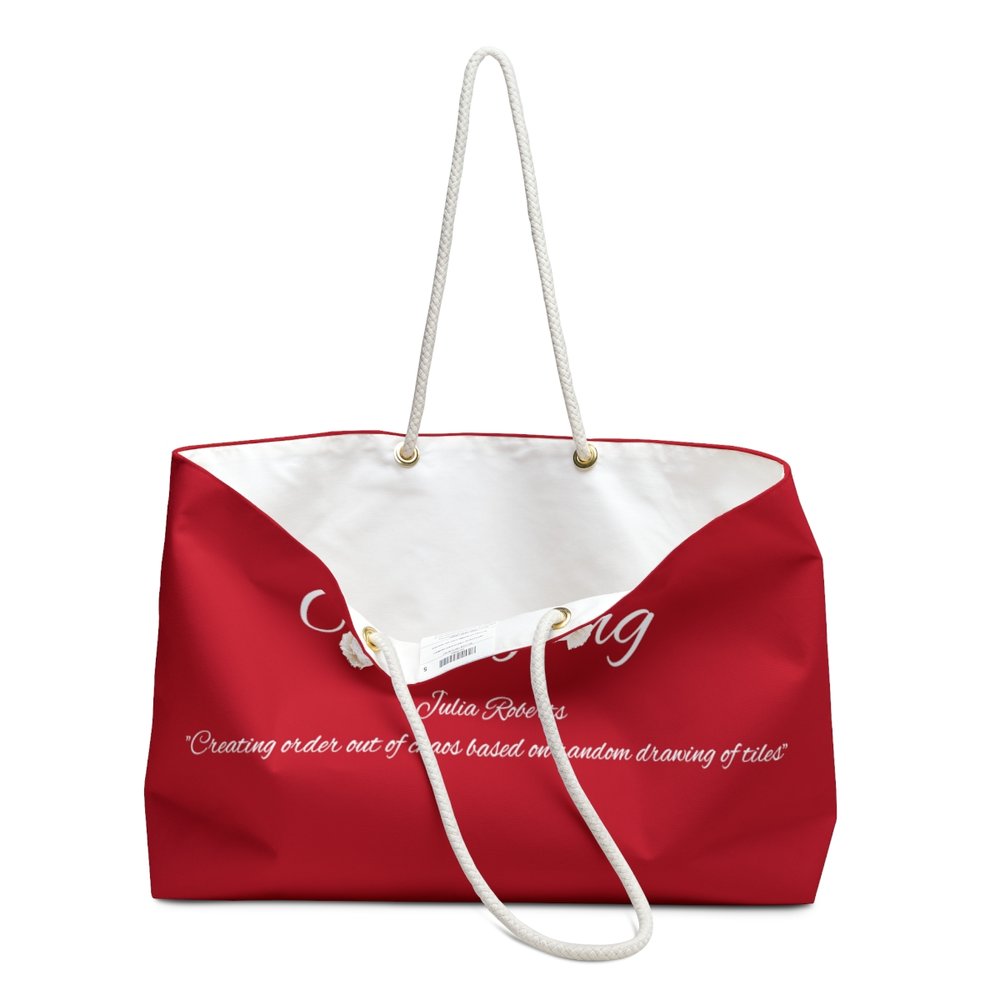 Dark Red Stylish Mahjong Tote Bag