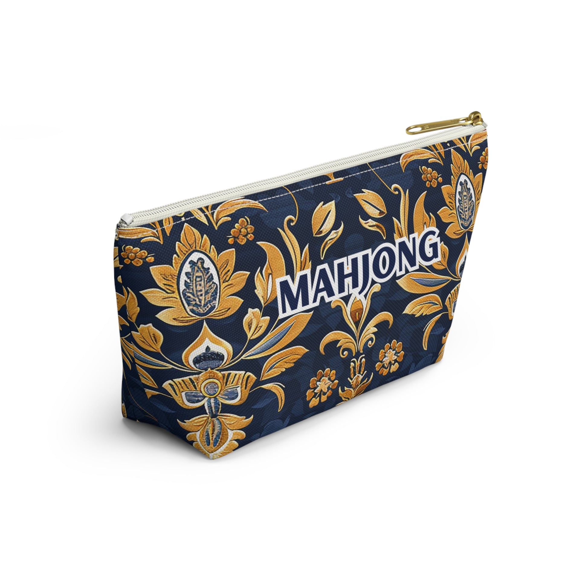 Blue and Gold Hues Perfect Mahjong Pouch