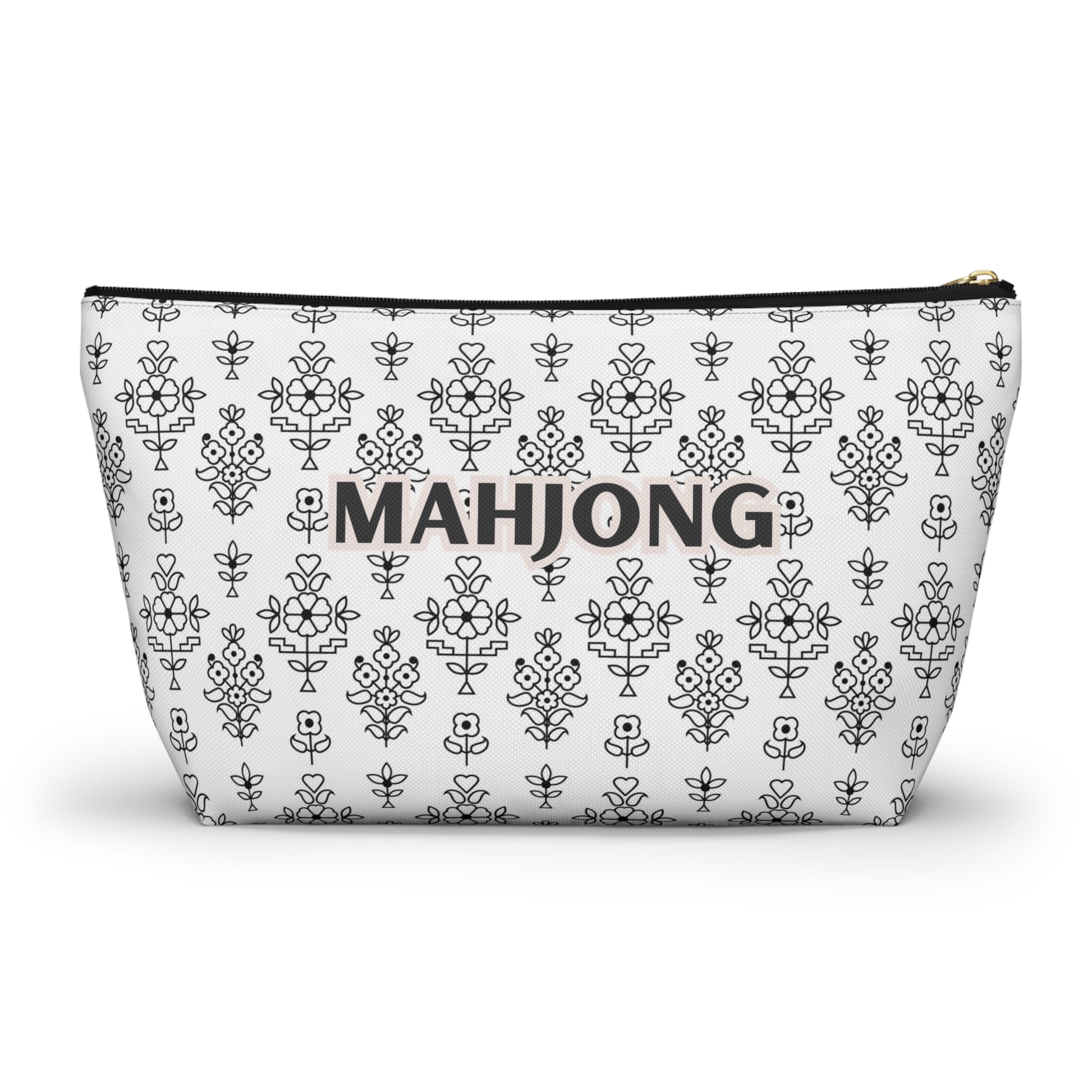 Effortlessly Chic White Mahjong Pouch for Essentials