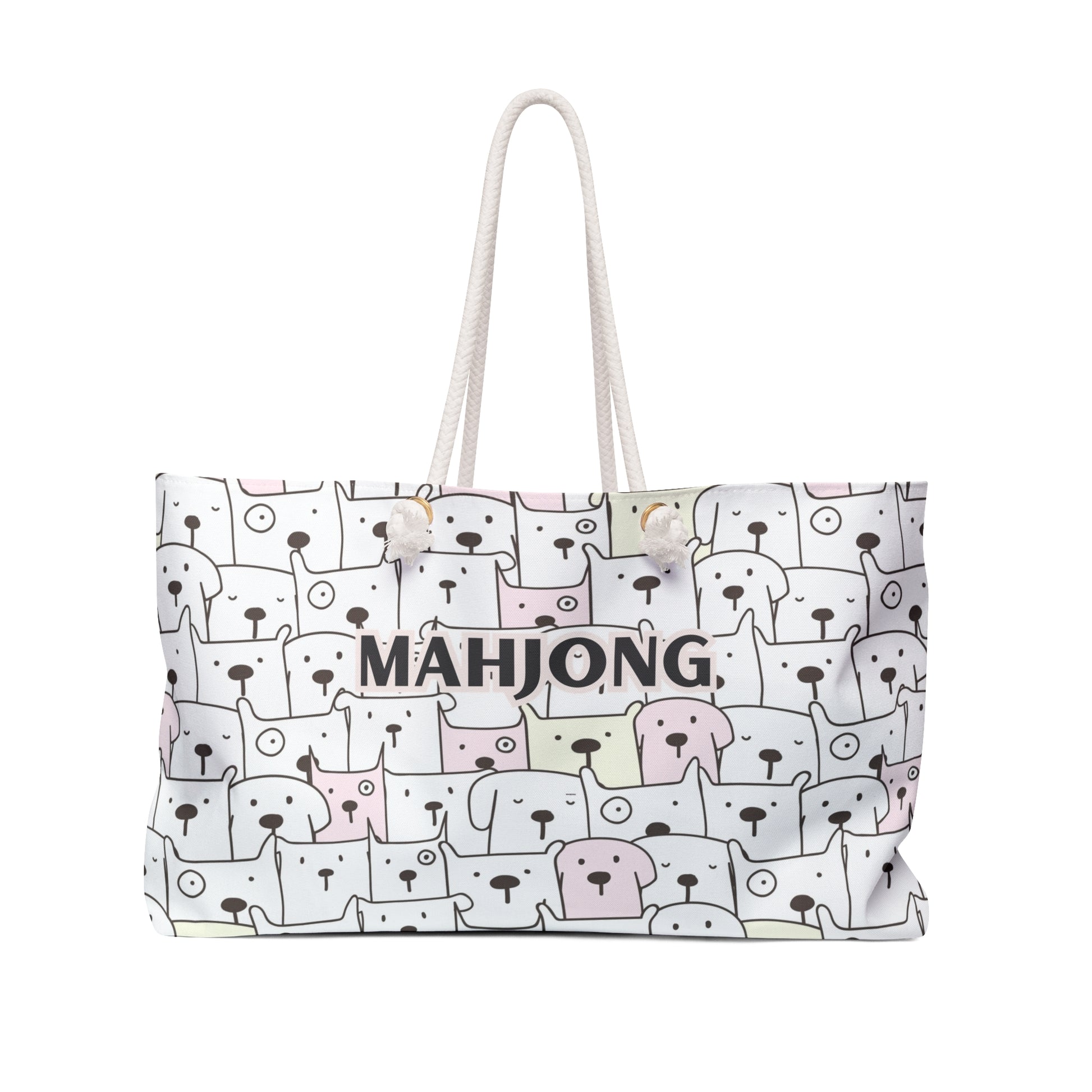 Playful Puppy Mahjong Tote for Day-to-Day Use