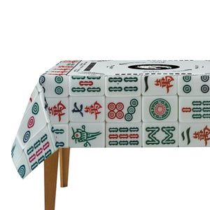 Mahjong Tile Tablecloth – 60” Square | Classic Tile Pattern Design