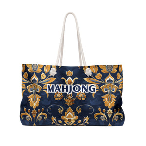 Kaleidoscopic Blue Mahjong Tote Bag