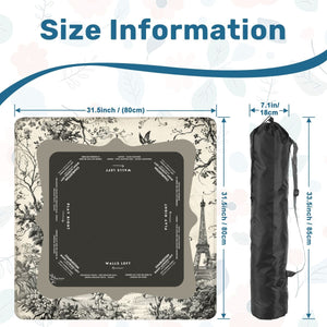 Midnight Toile Mahjong Mat with Storage Case
