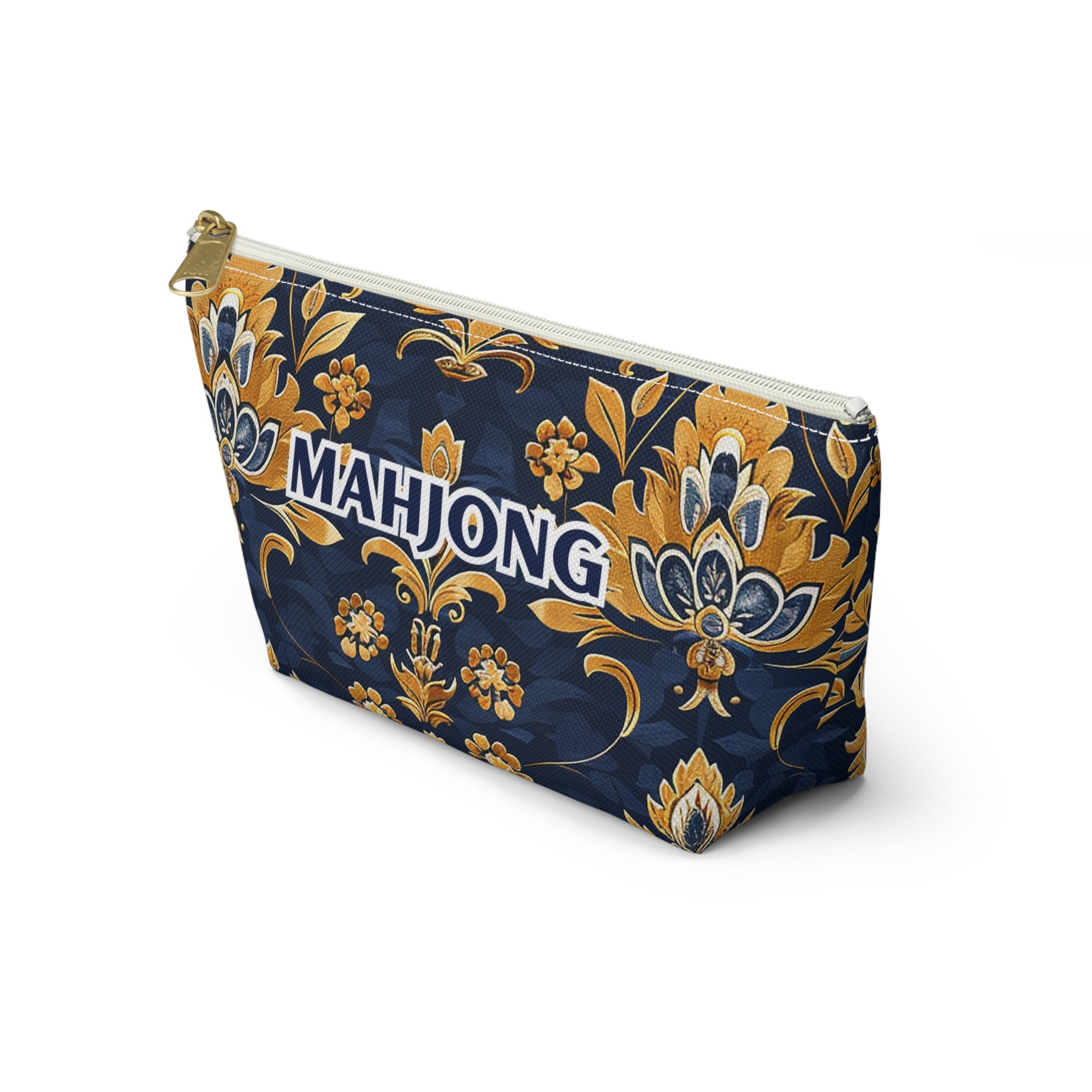 Blue and Gold Hues Perfect Mahjong Pouch