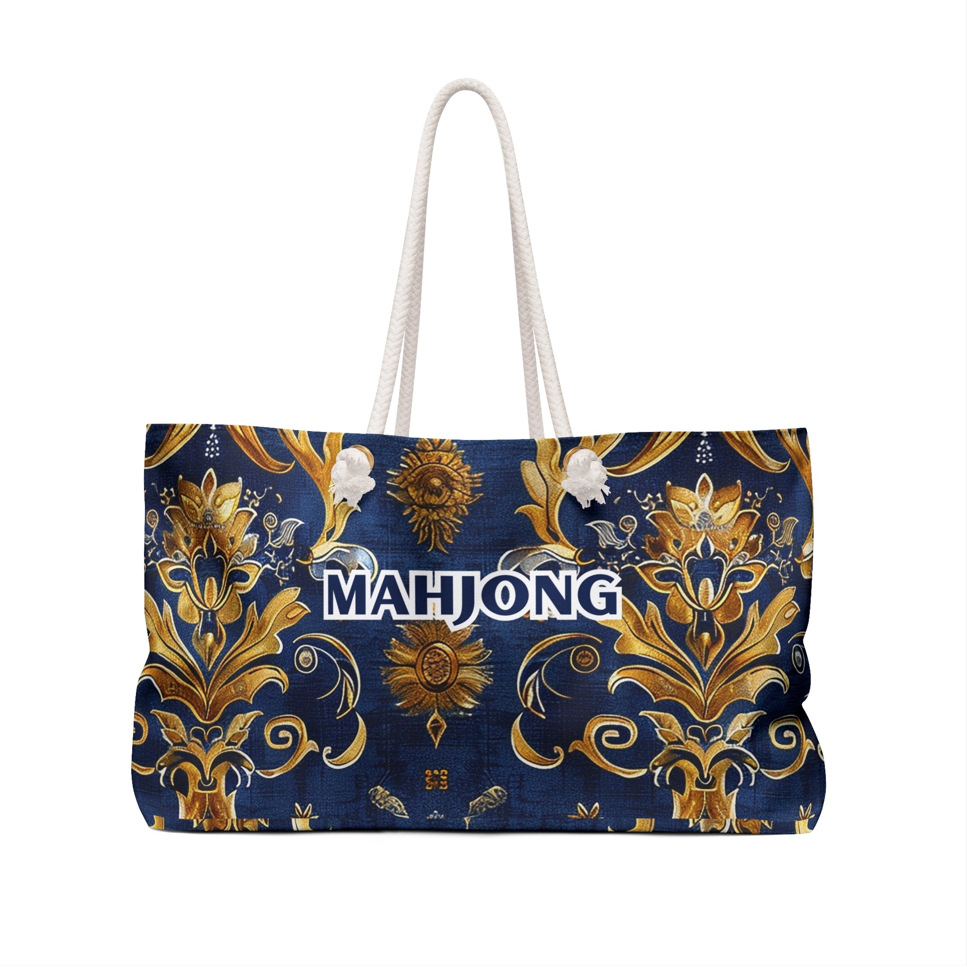 Gold and Blue Hues  Electric Mahjong Tote Bag