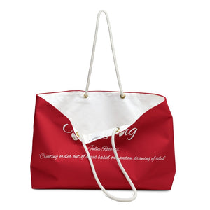 Dark Red Stylish Mahjong Tote Bag