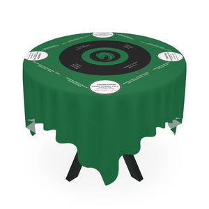 Green and Colorful Circles Mahjong Tablecloth-Handmade Table Cover for Game Nights