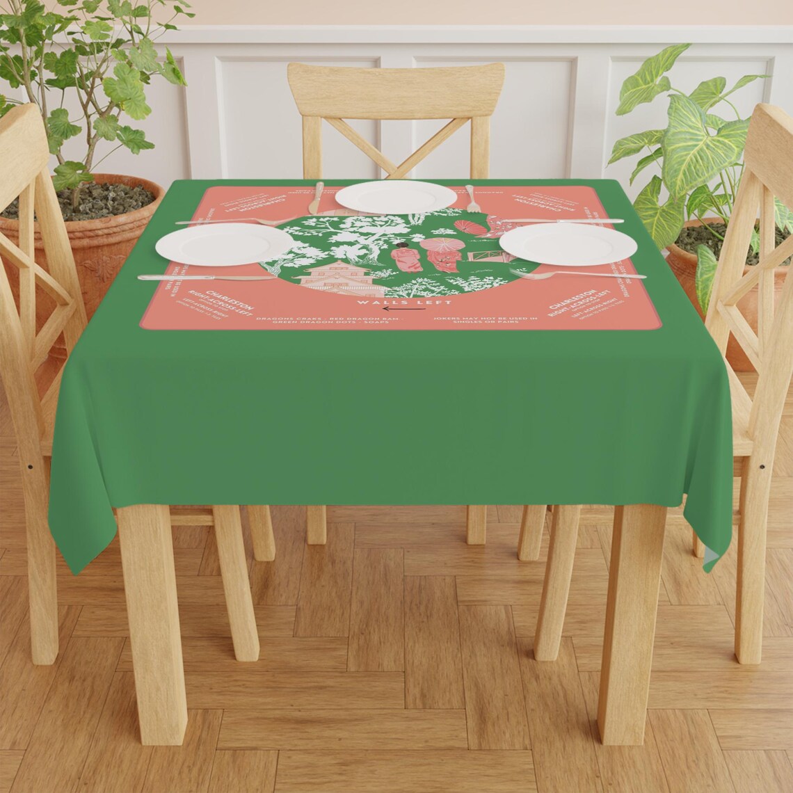 Watermelon Floral Mahjong Tablecloth - Perfect for Mahjong Players, Teams, and Enthusiasts