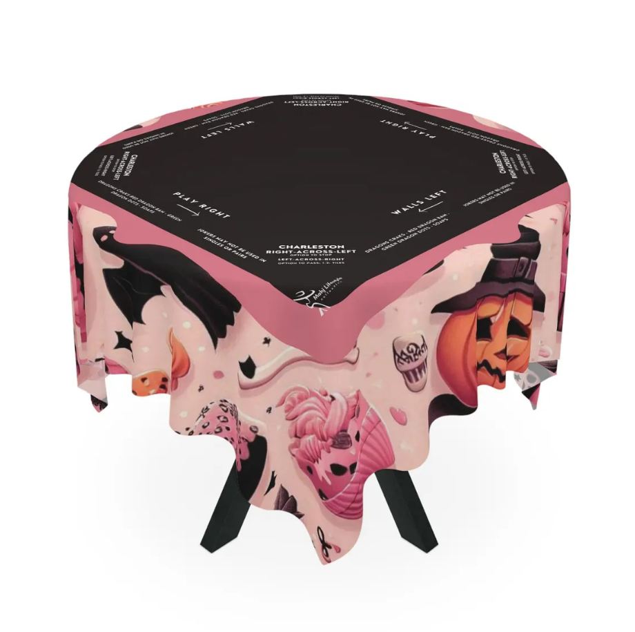 Halloween Mahjong Instructional Tablecloth - Perfect for Events, Mahjong Games, and Halloween Parties