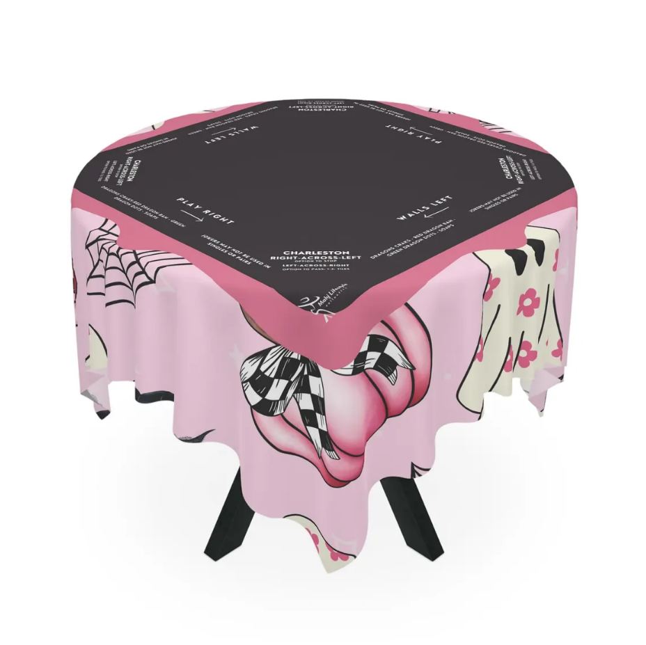 Halloween Mahjong Instructional Tablecloth - Perfect for Events, Mahjong Games, and Halloween Parties