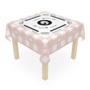 Playful Pink Floral Tablecloth for Mahjong Enthusiasts, great for beginners or students of the game