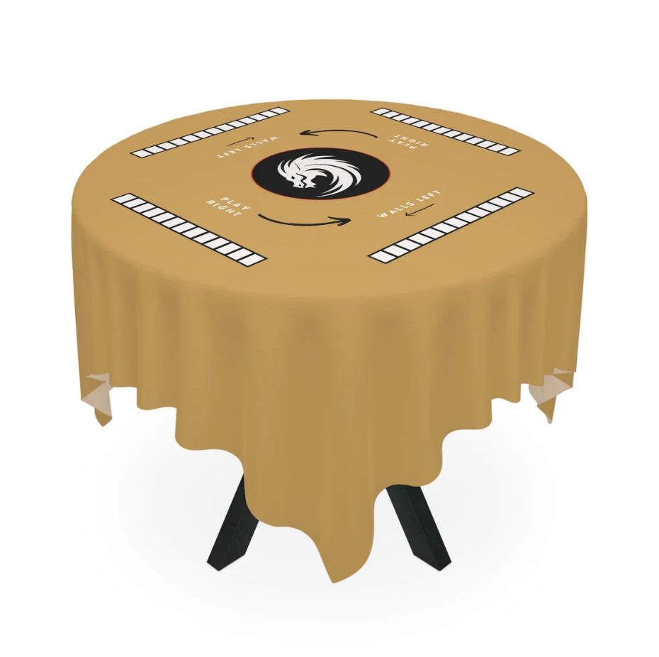 Elegant Gold Mahjong Tablecloth - Perfect for Game Nights