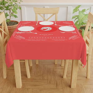 Mahjong with Rules, tablecloth Salmon Orange color to match your tiles, Instructions on tablecloth, easy for beginner to follow along