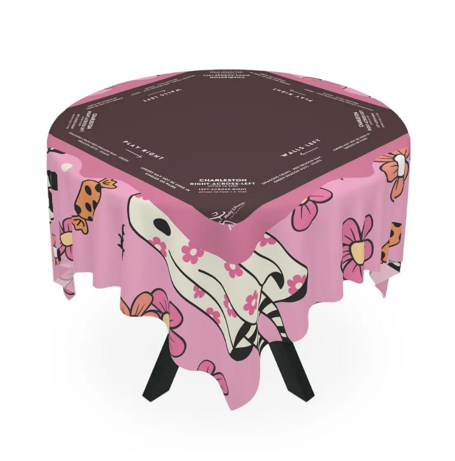 Mahjong Tablecloth with Rules, Halloween Mahjong Instructional Tablecloth - Halloween Parties