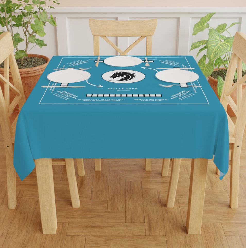 Mahjong Mat with Instructions - Mahjong Tablecloth Size 55 x 55, Mahjong with Rules, great for beginners learning how to play