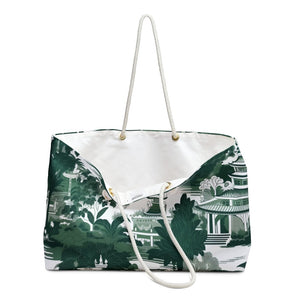 Green and White Tote Bag