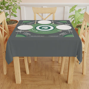 Elegant Grey and Green Mahjong Tablecloth - Premium Quality
