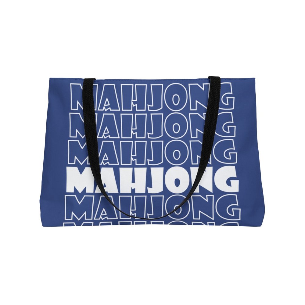 Blue Mahjong Tote Bag