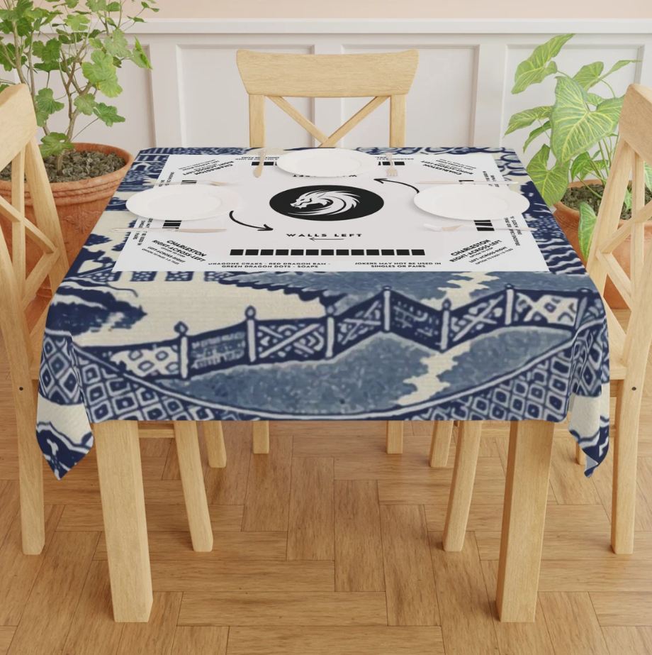 Modern Zen Mahjong Tablecloth with Instructions - Mah jongg Table cover Size 55 x 55, great for beginners learning how to play