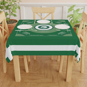 Handmade Green and White Mahjong Tablecloth - Perfect for Game Nights