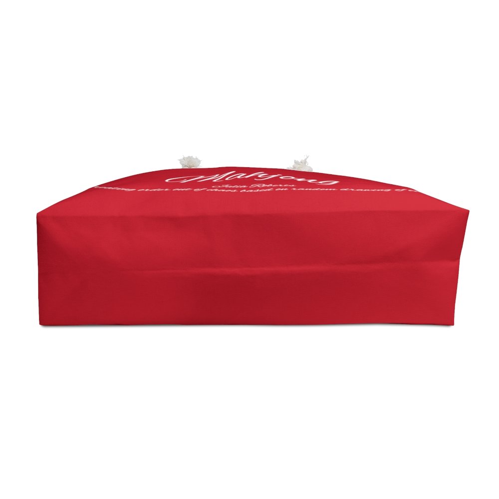 Dark Red Stylish Mahjong Tote Bag