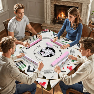 Tile Design Mahjong Mat 31.5 x 31.5 - Durable Playing Surface, Handmade Mat