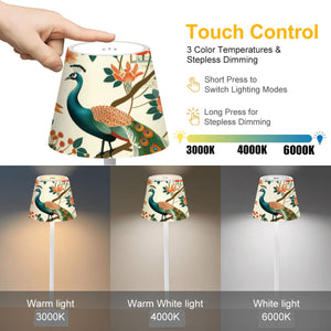 Green Peacock LED Cordless Table Lamp