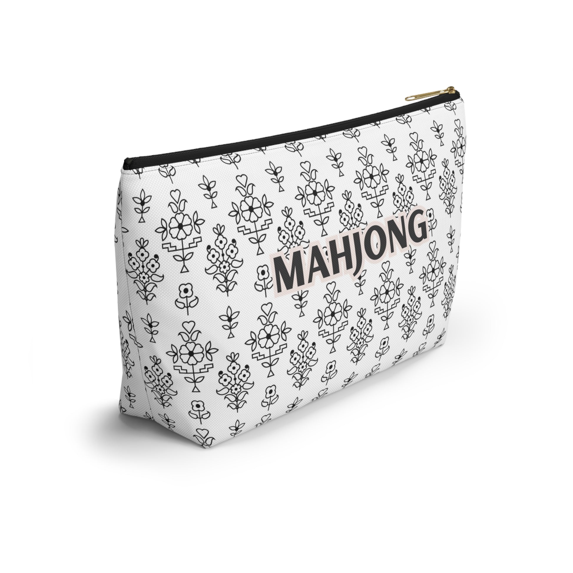 Effortlessly Chic White Mahjong Pouch for Essentials