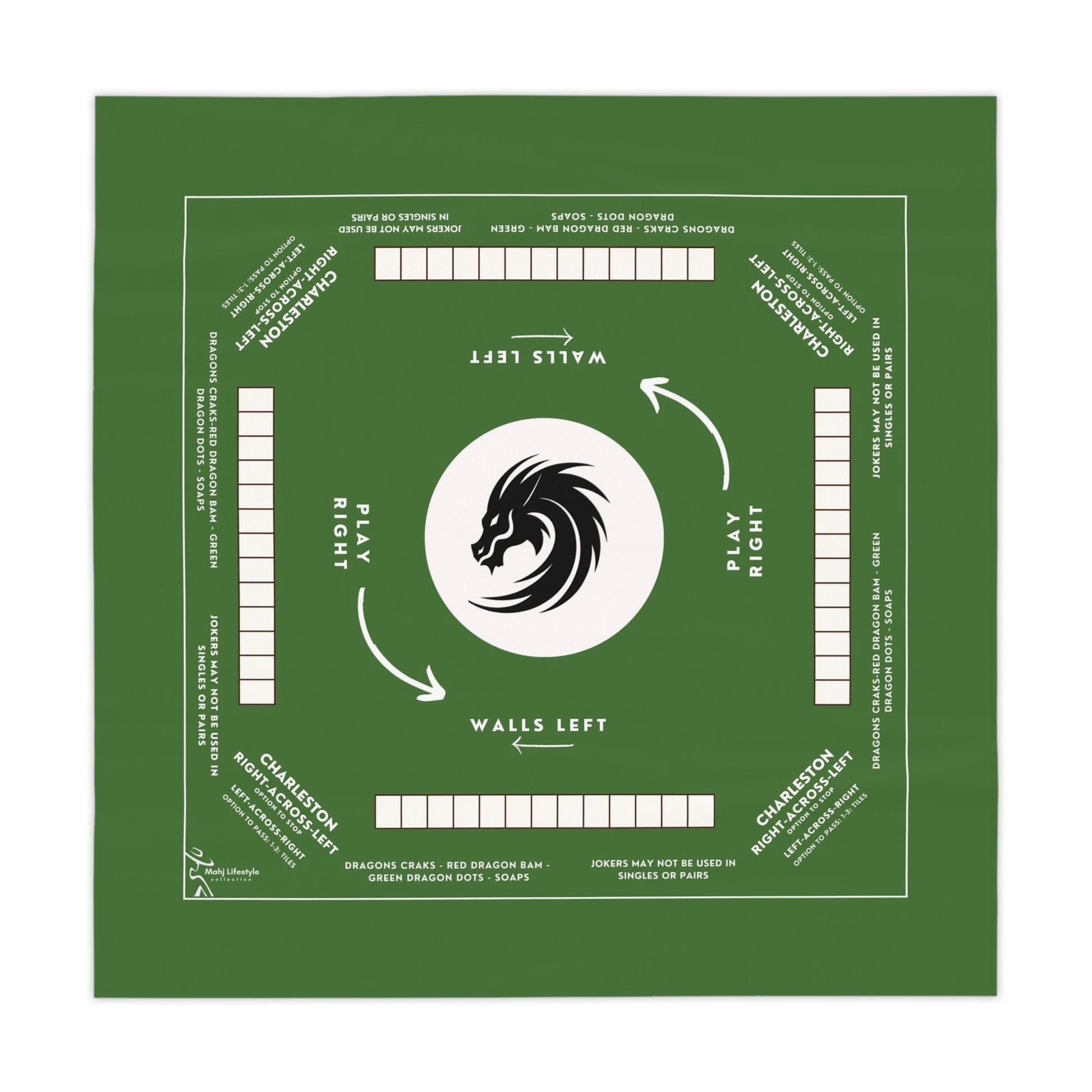 Premium Green Mahjong Mat Custom Made - Smooth, Durable Surface for Enhancing Game Night Experience