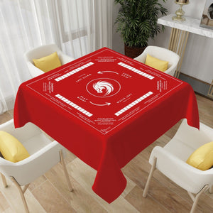 Red Dragon Mahjong Tablecloth – 60 Inch | Bold Game Table Design