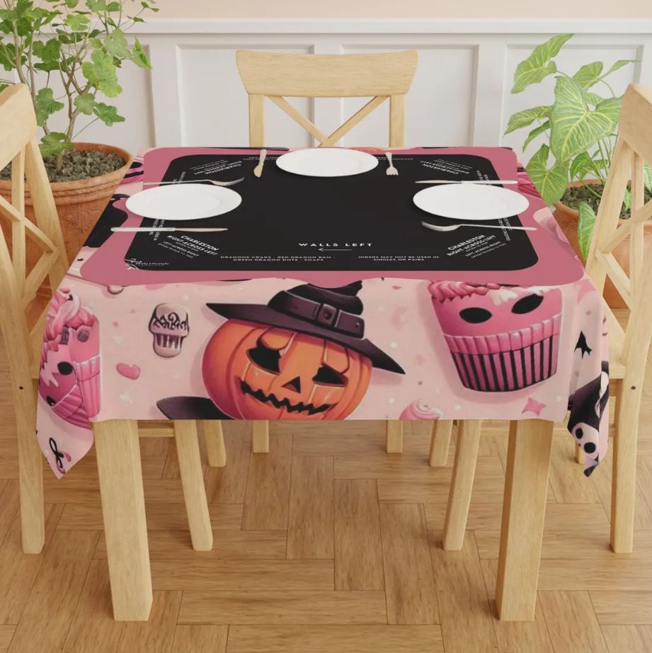 Halloween Mahjong Instructional Tablecloth - Perfect for Events, Mahjong Games, and Halloween Parties