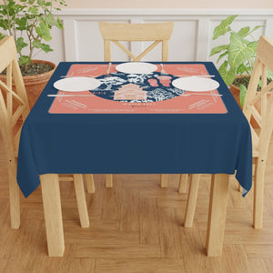 Elegant Navy and Pink Floral Mahjong Tablecloth - Perfect for Mahjong Enthusiasts, Teams, and Lovers