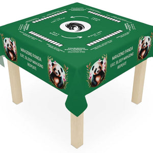 Personalized Panda designed Mahjong Tablecloth  Easy-to-Follow Rules and Instructions  55.1 x 55.1 Size
