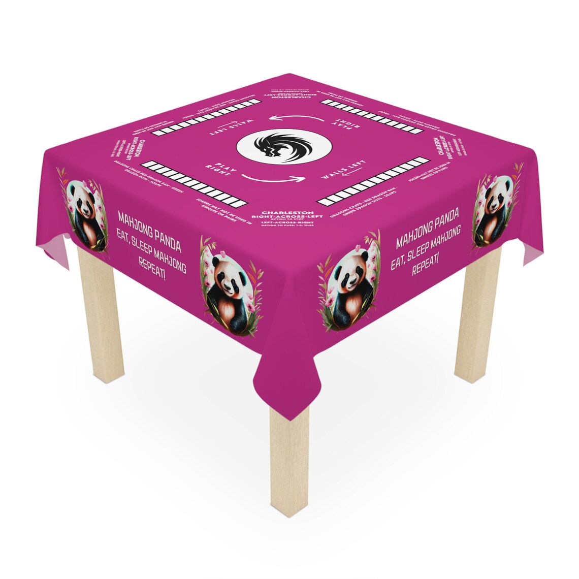 Customizable Panda Mahjong Tablecloth Easy-to-Read Instructions