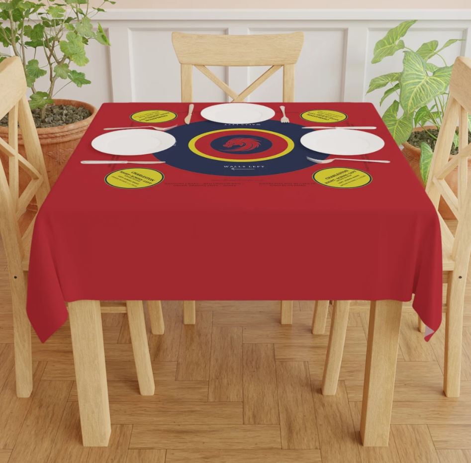 Dark Red Mahjong Game Tablecloth-Handmade Table Cover for Game Nights