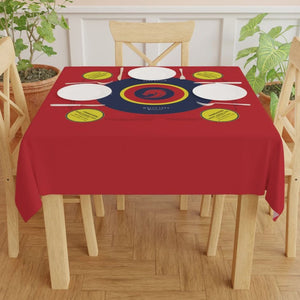 Dark Red Mahjong Game Tablecloth-Handmade Table Cover for Game Nights