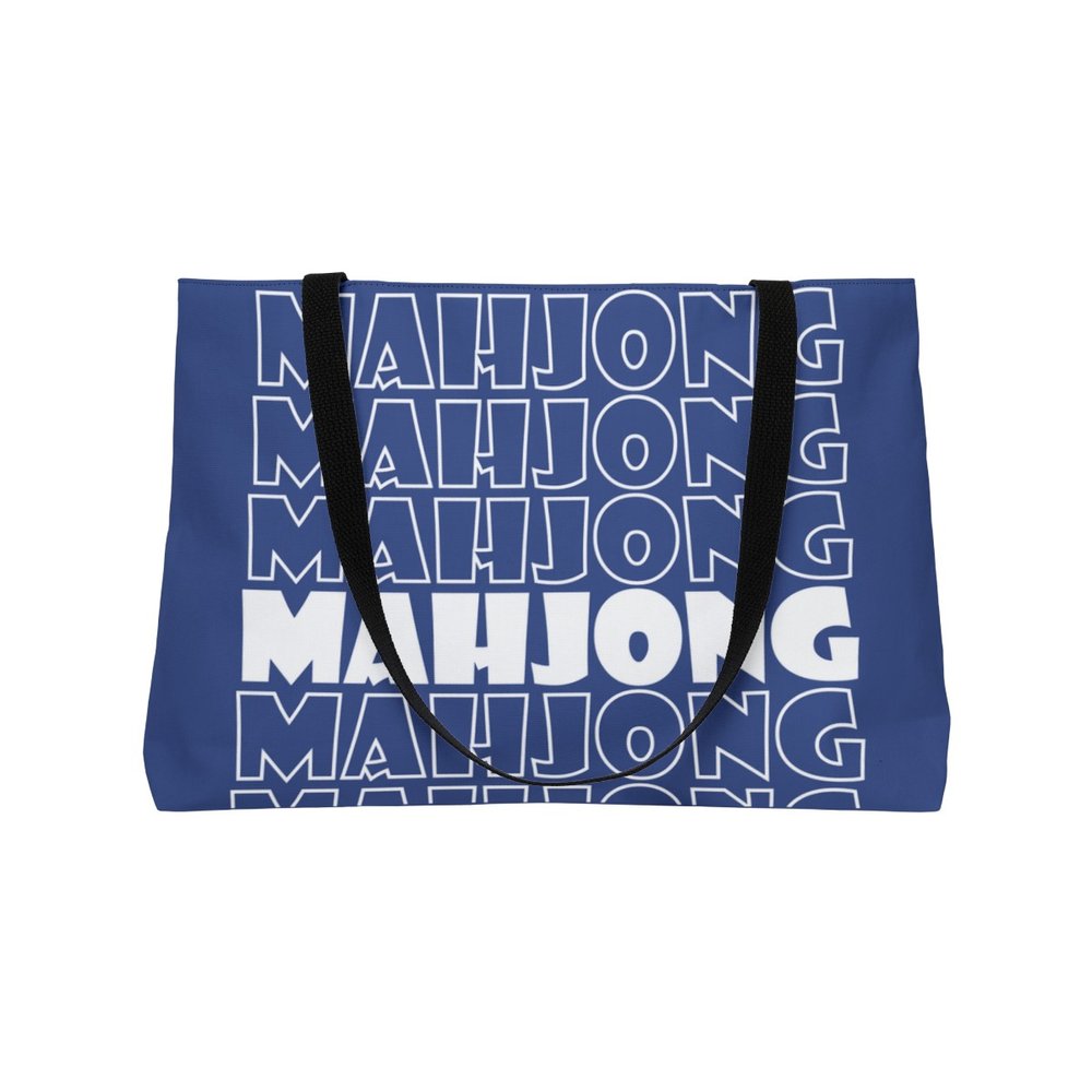Blue Mahjong Tote Bag