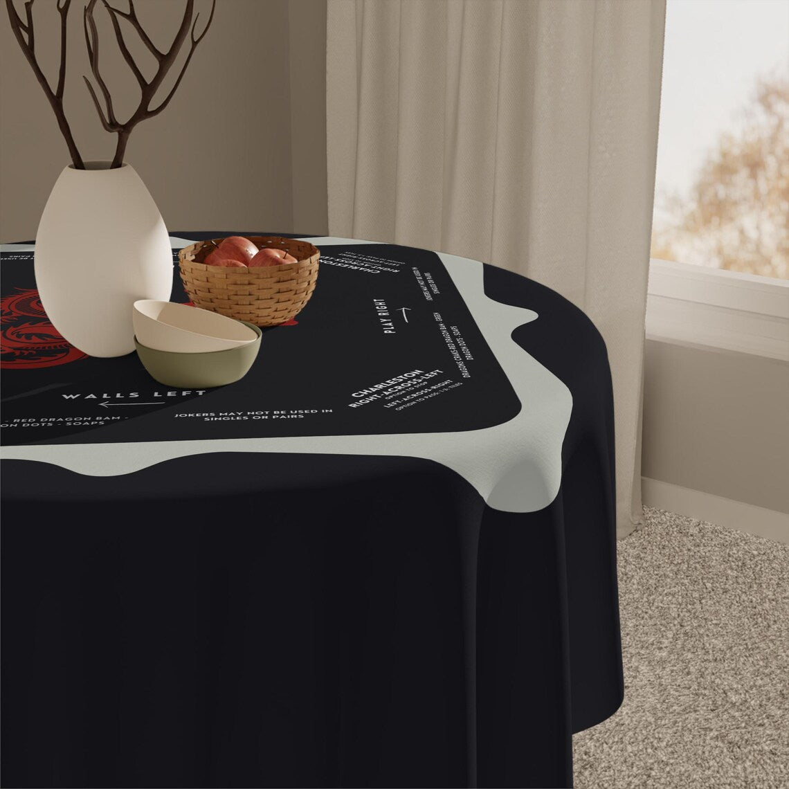 Premium Mahjong Tablecloth with Sleek Design and Instructions - Perfect for Mahjong Enthusiasts