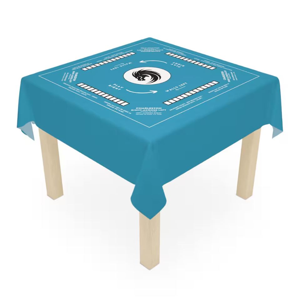 Mahjong Mat with Instructions - Mahjong Tablecloth Size 55 x 55, Mahjong with Rules, great for beginners learning how to play