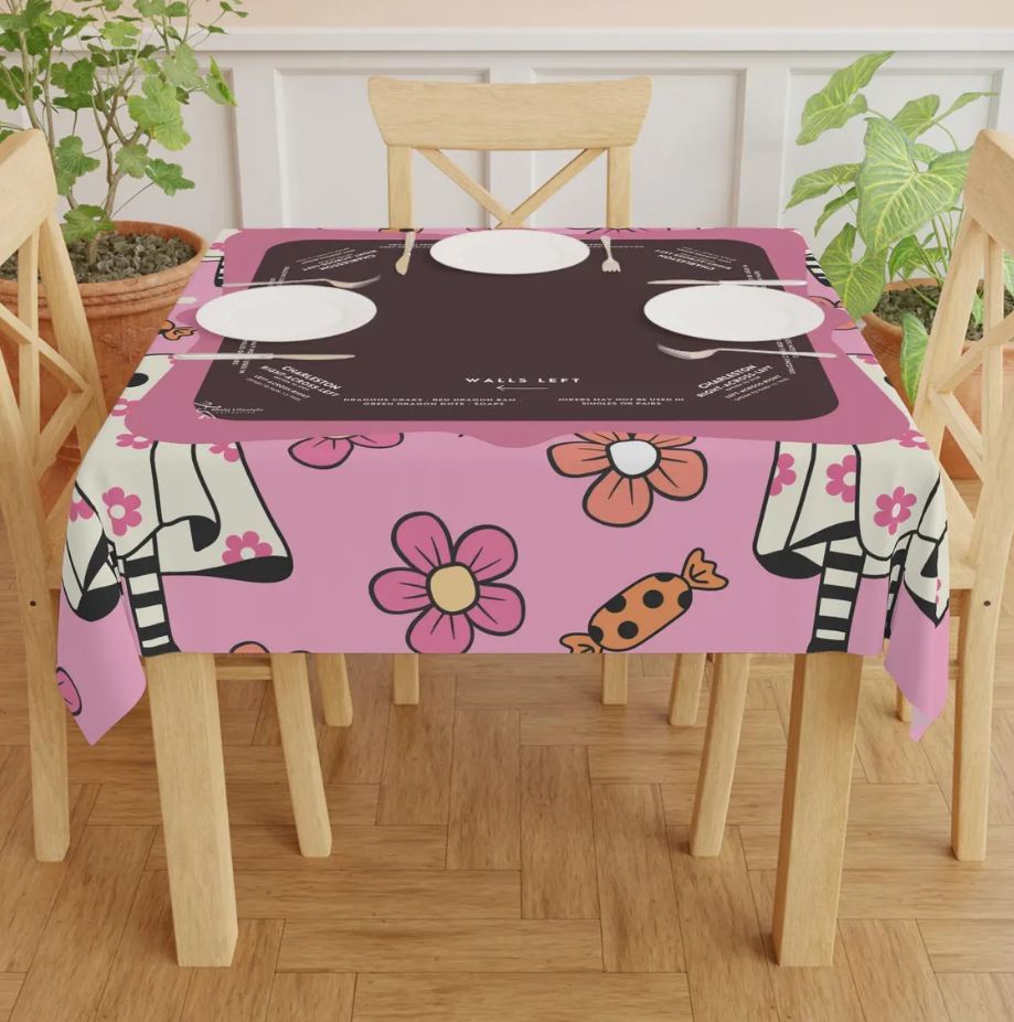Mahjong Tablecloth with Rules, Halloween Mahjong Instructional Tablecloth - Halloween Parties