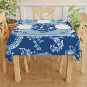 Royal Blue Mahjong Tablecloth with Rules & Directions - Perfect for Mahjong Trainers and Learners