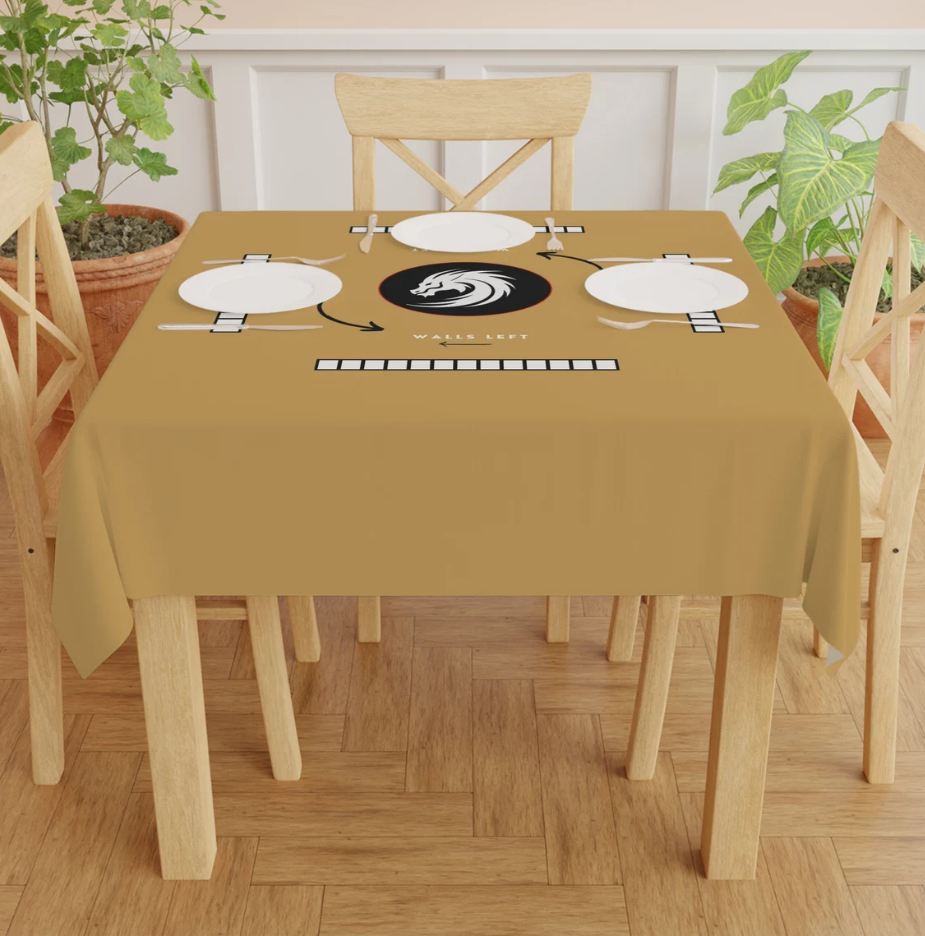 Elegant Gold Mahjong Tablecloth - Perfect for Game Nights