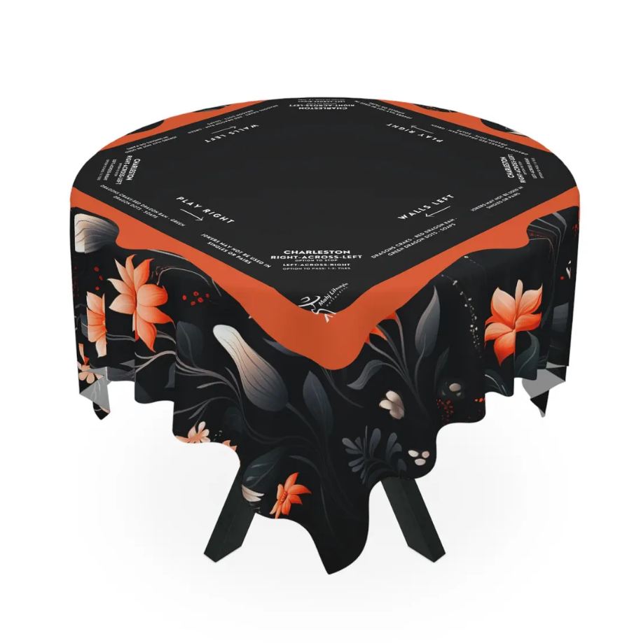 Halloween Mahjong Instructional Tablecloth - Perfect for Events, Mahjong Games, and Halloween Parties